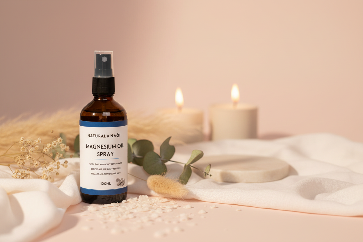 Magnesium Oil Spray Feminine Lifestyle Banner